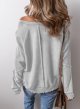 Womens Fashion Waffle Knit Sweatshirt Casual Long Sleeve Reverse Seam Pullover Sweatshirts