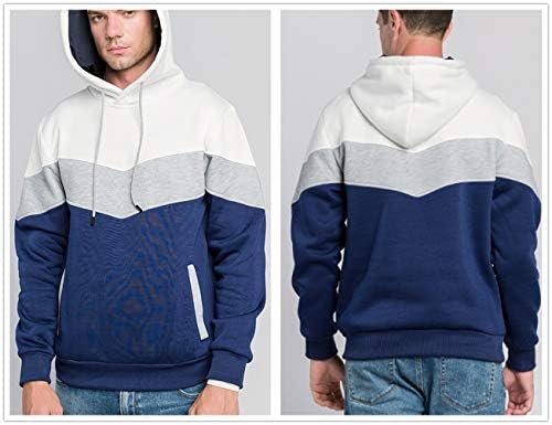 Men's Athletic Hoodies Color Block Hooded Sweatshirt