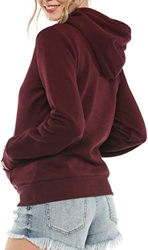 Womens Active Long Sleeve Lined Fashion Hoodie Pullover with Plus Size