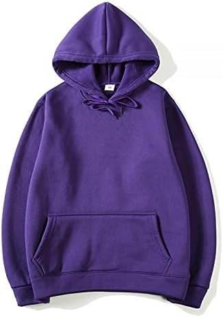 Men's Fashion Hoodies With Pockets Lightweight Loose Solid Color Long Sleeve Hooded Pullover Sweatshirts Tops