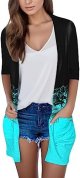 Womens Lightweight Open Front Cardigans Summer Fall Outwear Tops Thin Cover Ups Three Women Knit Sweater Cardigan