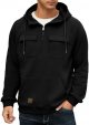 Men's Cargo Hoodies Quarter Zip Sweatshirts Tactical Pullover Casual Gym Athletic Loose Hooded Sweatshirts