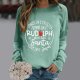 Christmas Women's Long Sleeved Crew Neck Print Lightweight Hoodie Women's Workout Training Hoodies Sweatshirts