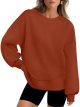 Fall Sweatshirt for Women Crew Neck Long Sleeve Shirts Pullover Casual Workout Tops Fashion