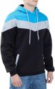 Men's Fashion Novelty Color Block Hoodies Long Sleeve Hooded Pullover Sweatshirts with Pockets