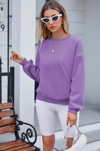 Women's Crew Neck Sweatshirt Oversized Pullover Casual Long Sleeve Loose Fit Top Shirt Fashion Fall Clothes