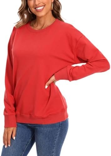 Womens Casual Fashion Sweatshirts Loose Pullover Sweatshirt Long Sleeve Tops