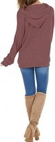 Women's Casual Lightweight Hoodies Long Sleeve White Drawstring Sweatshirts Loose Pullovers with Pocket