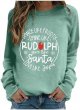 Christmas Women's Long Sleeved Crew Neck Print Lightweight Hoodie Women's Workout Training Hoodies Sweatshirts