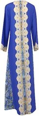 New Women's Long Sleeved Skirt Middle Printed Muslim Robe European and Dubai Dress Short Elegant Dress