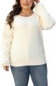 Women's Casual Sweatshirt Loose Soft Long Sleeve Pullover Tops