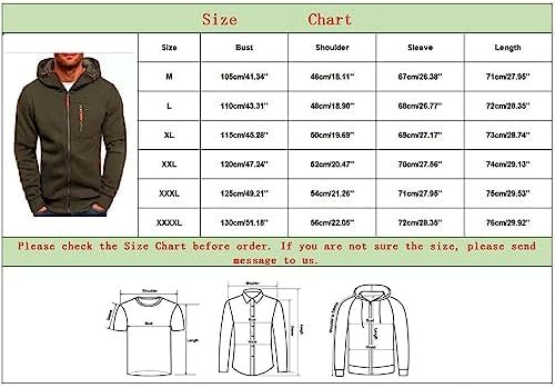 Hoodie Men, Men Hoodies Casual Hoodies for Men with Zip Pockets Full Zip Long Sleeve Sweatshirt Sports Y2k Hooded Jacket