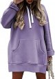 Women Oversized Hoodie Dress Pullover Winter Kangaroo Pocket Sweatshirt Fall Tops Casual Loungewear