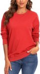 Womens Casual Fashion Sweatshirts Loose Pullover Sweatshirt Long Sleeve Tops