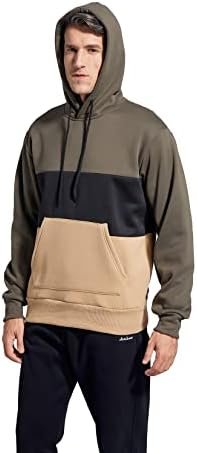 Men's Pullover Hoodie Sweatshrits Drawstring Hooded Color Block Hoody for Men with Kangaroo Pocket