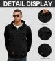 Men's Cargo Hoodies Quarter Zip Sweatshirts Tactical Pullover Casual Gym Athletic Loose Hooded Sweatshirts