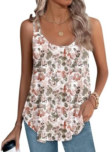 Womens Tank Tops Spaghetti Strap Camisoles Eyelet Embroidery Scoop Neck Tops V Neck Tunic Shirts for Women