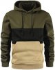 Men's Pullover Hoodie Sweatshrits Drawstring Hooded Color Block Hoody for Men with Kangaroo Pocket