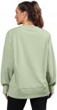 Womens Oversized Sweatshirt Side Slit Long Sleeve Pullover Slouchy Fit Tops